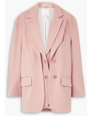 Tibi Layer Liam Wool-blend Blazer - Pink