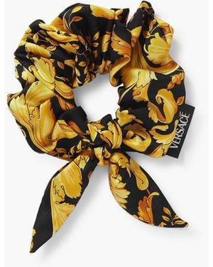 Versace Printed Silk-Twill Scrunchie - Metallic