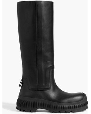 Jil Sander Leather Knee Boots - Black