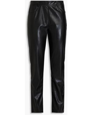 Diane von Furstenberg Chandra Faux Leather Straight-leg Trousers - Black