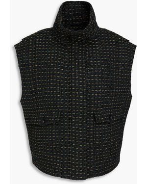 Rag & Bone Amina Metallic Cotton-Blend Tweed Vest - Black