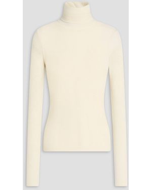 Rohe Rollkragenpullover aus merinowolle - Natur