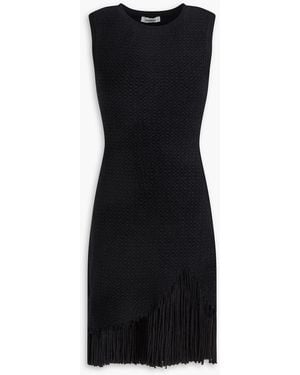 Sandro Fringed Knitted Mini Dress - Black