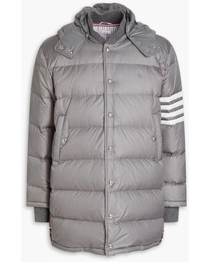 Thom Browne Quilted Shell Hooded Down Coat - Grey