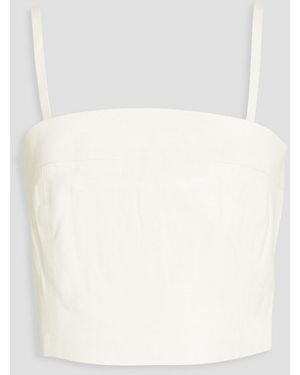 Holzweiler Nina Cropped Faux Leather Top - White