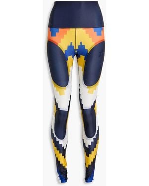 Perfect Moment Printed Stretch Leggings - Blue