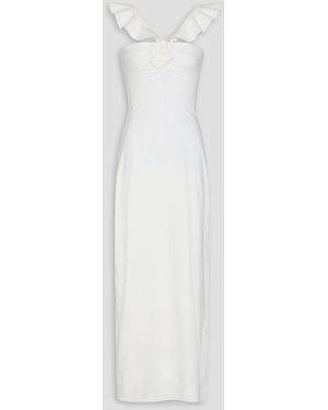 Maygel Coronel Sortilegio Ruffled Stretch-Jersey Maxi Dress - White