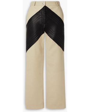 Peter Do Two-tone Leather Straight-leg Trousers - White