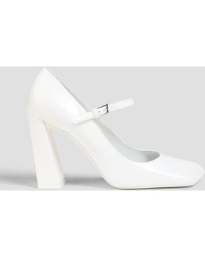 AMINA MUADDI Charlotte Patent-leather Mary Jane Pumps - White