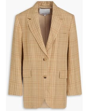 3.1 Phillip Lim Prince Of Wales Checked Linen-Blend Blazer - Natural