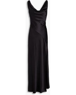 Nicholas Alfina Draped Satin Gown - Black