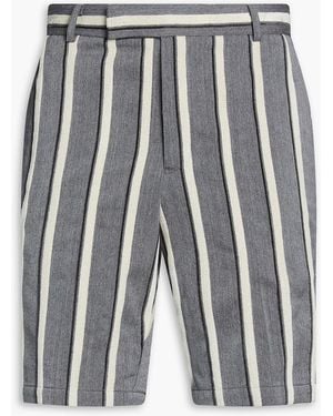 Thom Browne Striped Twill Shorts - Grey