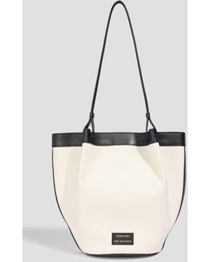 Loulou de Saison Rios Leather-Trimmed Canvas Bucket Bag - Natural
