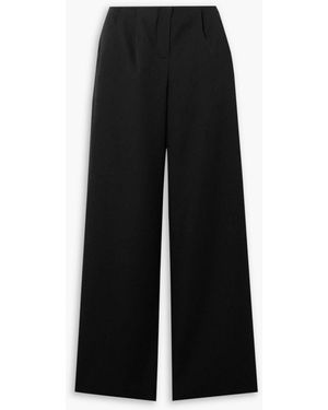 Kassl Pleated Wool Straight-leg Pants - Black