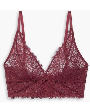 Else Orient Stretch-lace Soft-cup Bralette - Red