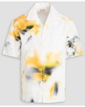 McQueen Tie-Dyed Cotton-Poplin Shirt - Metallic