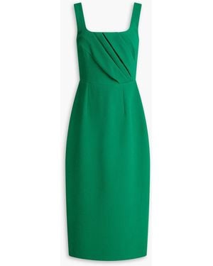 Emilia Wickstead Arina Pleated Crepe Midi Dress - Green
