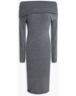 ARMARIUM Schulterfreies kleid "debra" aus einer wollmischung - Grau