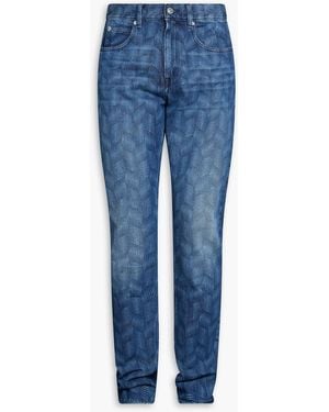 Isabel Marant Jack Straight-Fit Printed Denim Jeans - Blue