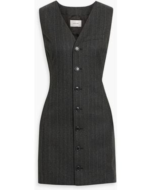 FRAME Metallic Pinstriped Woven Mini Dress - Black
