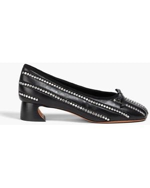 3.1 Phillip Lim Id Soft Crystal-Embellished Leather Court Shoes - Black