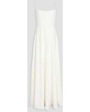 Rachel Gilbert Arlington Crystal-embellished Crepe Gown - White