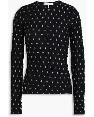 FRAME Metallic Seersucker Top - Black
