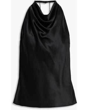 Et Ochs Scarlett Open-back Crystal-embellished Silk-satin Halterneck Top - Black