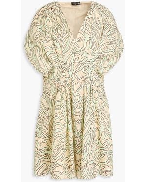 Stine Goya Claudia Printed Fil Coupé Cotton-Jacquard Mini Dress - Natural