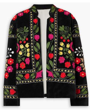 Fortela Fulvia Embroidered Cotton-velvet Jacket
