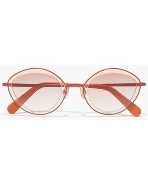 Zimmermann Oval-Frame Metal Sunglasses - Pink