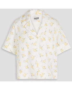 Claudie Pierlot Floral-print Crepe Shirt - Natural