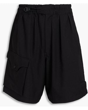 Y-3 Pleated Twill Drawstring Shorts - Black