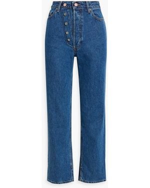 Ganni Figni High-rise Straight-leg Jeans - Blue