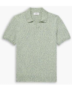MR P. Mélange Cotton Polo Shirt - Green