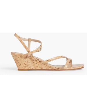 Stuart Weitzman Oasis 50 wedges aus lackkork - Weiß