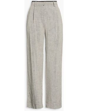Maje Woven Wide-leg Trousers - Grey