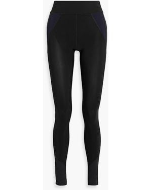 Isabel Marant Tiso Two-Tone Stretch-Jersey Leggings - Black