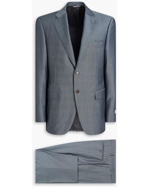 Canali Wool And Mohair-blend Suit - Blue