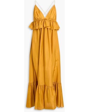 Zimmermann Ruffled Silk Maxi Dress - Yellow