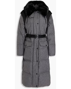 Fusalp Convertible Faux Fur-trimmed Wool-blend Felt Down Coat - Black