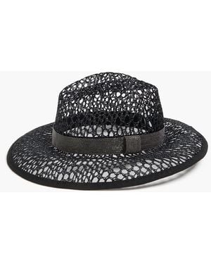 Brunello Cucinelli Bead-Embellished Faux Raffia Sun Hat - Black