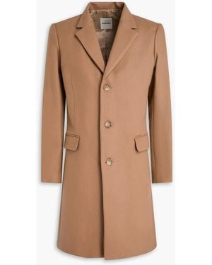 Sandro Wool-blend Felt Coat - Brown