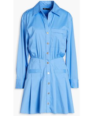Maje Cotton-blend Poplin Mini Shirt Dress - Blue