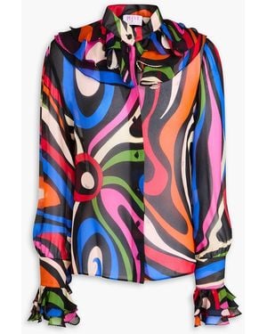 PUCCI Printed Silk-Georgette Blouse - White