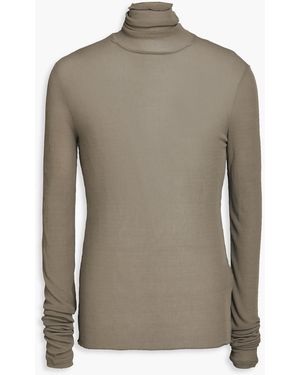 Ami Paris Ribbed-knit Turtleneck Jumper - Natural