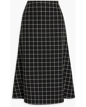 Marni Checked Wool Midi Skirt - Black