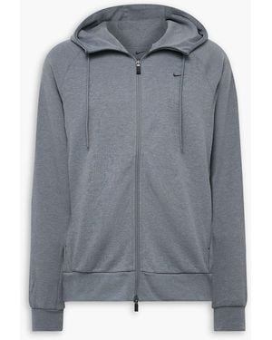 Nike Logo-Embroidered Dri-Fit Uv Zip-Up Hoodie - Gray
