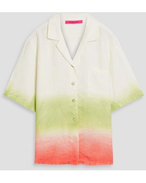 The Elder Statesman Sulfur Tie-Dyed Linen Shirt - White