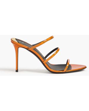 Giuseppe Zanotti Iridescent Patent-Leather Sandals - Orange